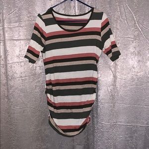 Motherhood maternity short sleeve  striped blouse